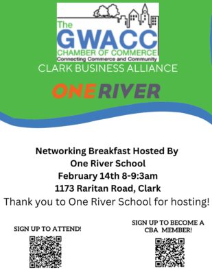 Clark Business Alliance one river school breakfast qr code